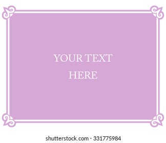 Pink purple border frame deco vector art simple line corner