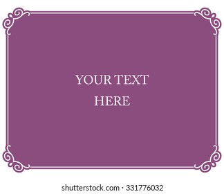 Pink purple border frame deco vector art simple line corner