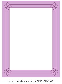Pink purple border frame deco vector art simple line corner