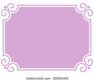 Pink purple border frame deco vector art simple line corner