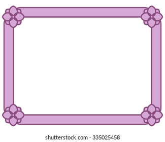 Pink purple border frame deco vector art simple line corner
