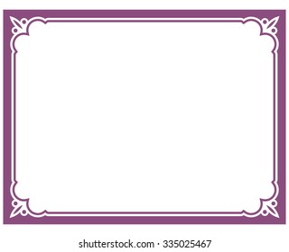 Pink purple border frame deco vector art simple line corner