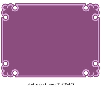 Pink purple border frame deco vector art simple line corner