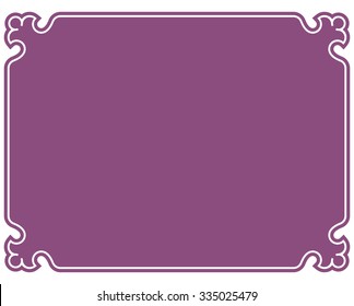 Pink purple border frame deco vector art simple line corner