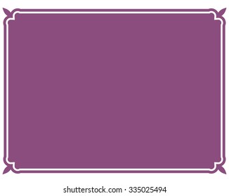 Pink purple border frame deco vector art simple line corner