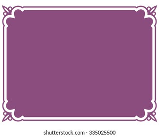 Pink purple border frame deco vector art simple line corner