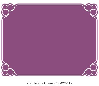 Pink purple border frame deco vector art simple line corner