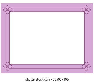 Pink purple border frame deco vector art simple line corner