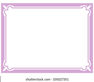 Pink purple border frame deco vector art simple line corner