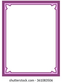 Pink purple border frame deco vector art simple line corner