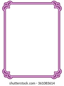 Pink Purple Border Frame Deco Vector Stock Vector (Royalty Free ...