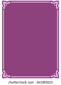Pink purple border frame deco vector art simple line corner