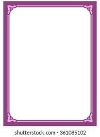 Violet Purple Decorative Graphic Border Frame Stock Vector (Royalty ...