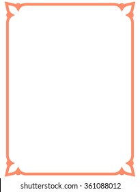 Pink purple border frame deco vector art simple line corner