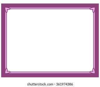 Pink purple border frame deco vector art simple line corner