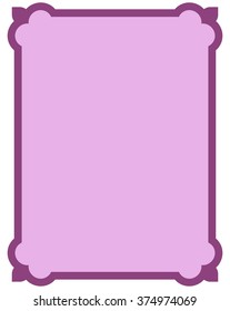 Pink purple border frame deco vector art simple line corner
