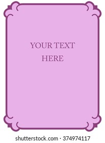 Pink purple border frame deco vector art simple line corner