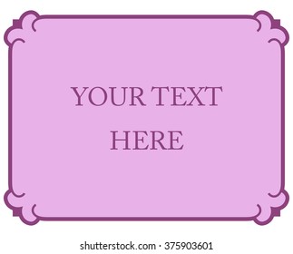 Pink purple border frame deco vector art simple line corner