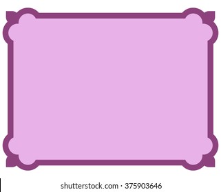 Pink purple border frame deco vector art simple line corner