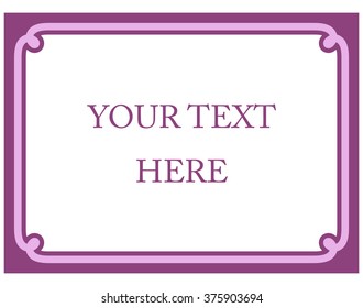 Pink purple border frame deco vector art simple line corner