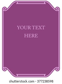 Pink purple border frame deco vector art simple line corner