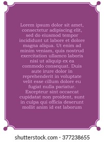 Pink purple border frame deco vector art simple line corner