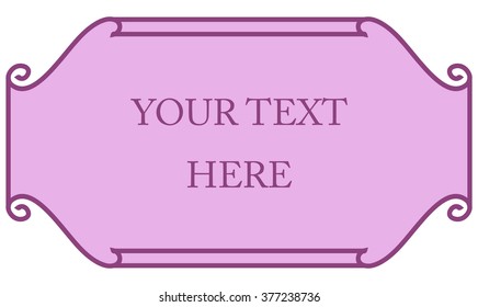 Pink purple border frame deco vector art simple line corner