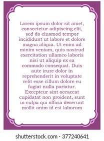 Pink purple border frame deco vector art simple line corner