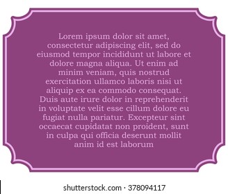 Pink purple border frame deco vector art simple line corner