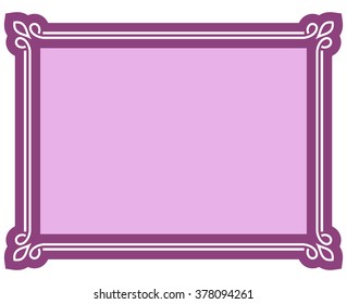 Pink purple border frame deco vector art simple line corner
