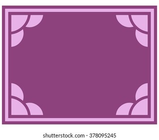 Pink purple border frame deco vector art simple line corner