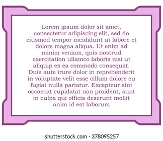 Pink purple border frame deco vector art simple line corner