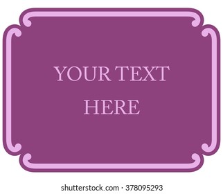 Pink purple border frame deco vector art simple line corner