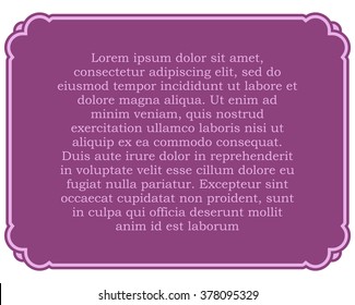 Pink purple border frame deco vector art simple line corner