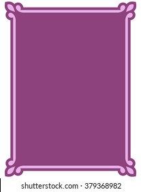 Pink purple border frame deco vector art simple line corner