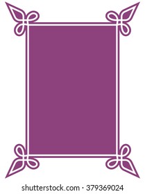 Pink purple border frame deco vector art simple line corner