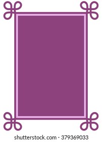 Pink purple border frame deco vector art simple line corner