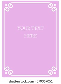 Pink purple border frame deco vector art simple line corner