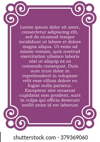 Pink purple border frame deco vector art simple line corner