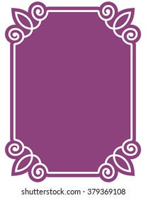 Pink purple border frame deco vector art simple line corner