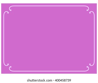 Pink purple border frame deco vector art simple line corner