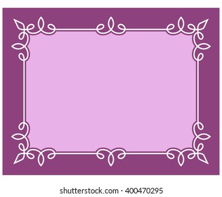 Pink purple border frame deco vector art simple line corner