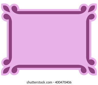 Pink purple border frame deco vector art simple line corner