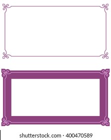 Pink purple border frame deco vector art simple line corner