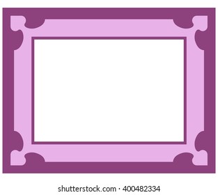 Pink purple border frame deco vector art simple line corner