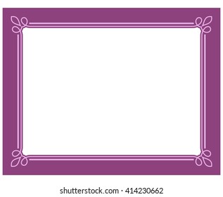 Pink purple border frame deco vector art simple line corner