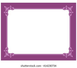 Pink purple border frame deco vector art simple line corner