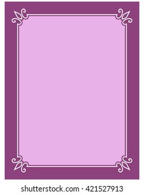 Pink purple border frame deco vector art simple line corner