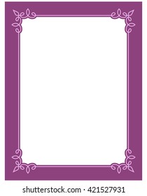 Pink purple border frame deco vector art simple line corner