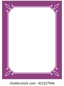 Pink purple border frame deco vector art simple line corner